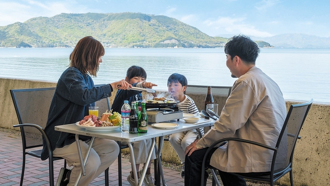 【プレミアムコース：夕朝食付】海辺のテラスでボリューム満点の極上BBQ＜肉厚ステーキ／あわび有＞